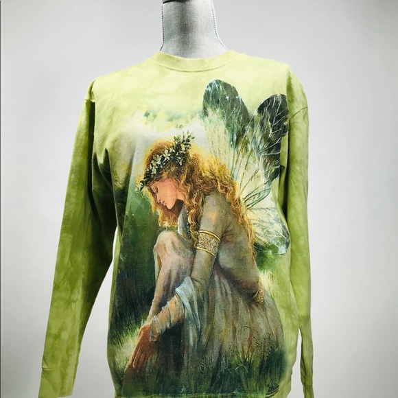 The Mountain Tops - The Mountain Tie-dyed T-shirt Fairy Graphic EUC